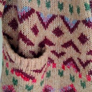 J. Jill Aztec boho wool blend cardigan sweater L